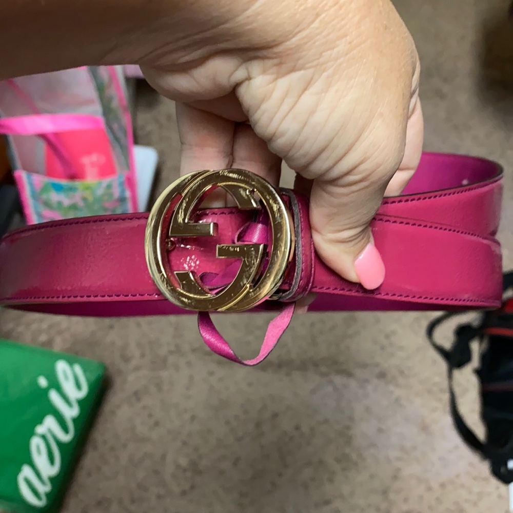 Gucci purple fuchsia pink belt 105 beautiful